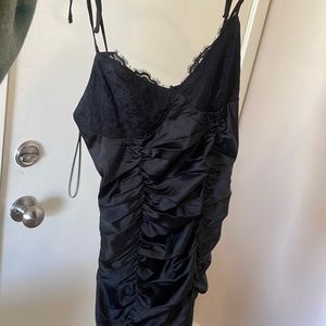 Black Lovers and Friends lace satin dress